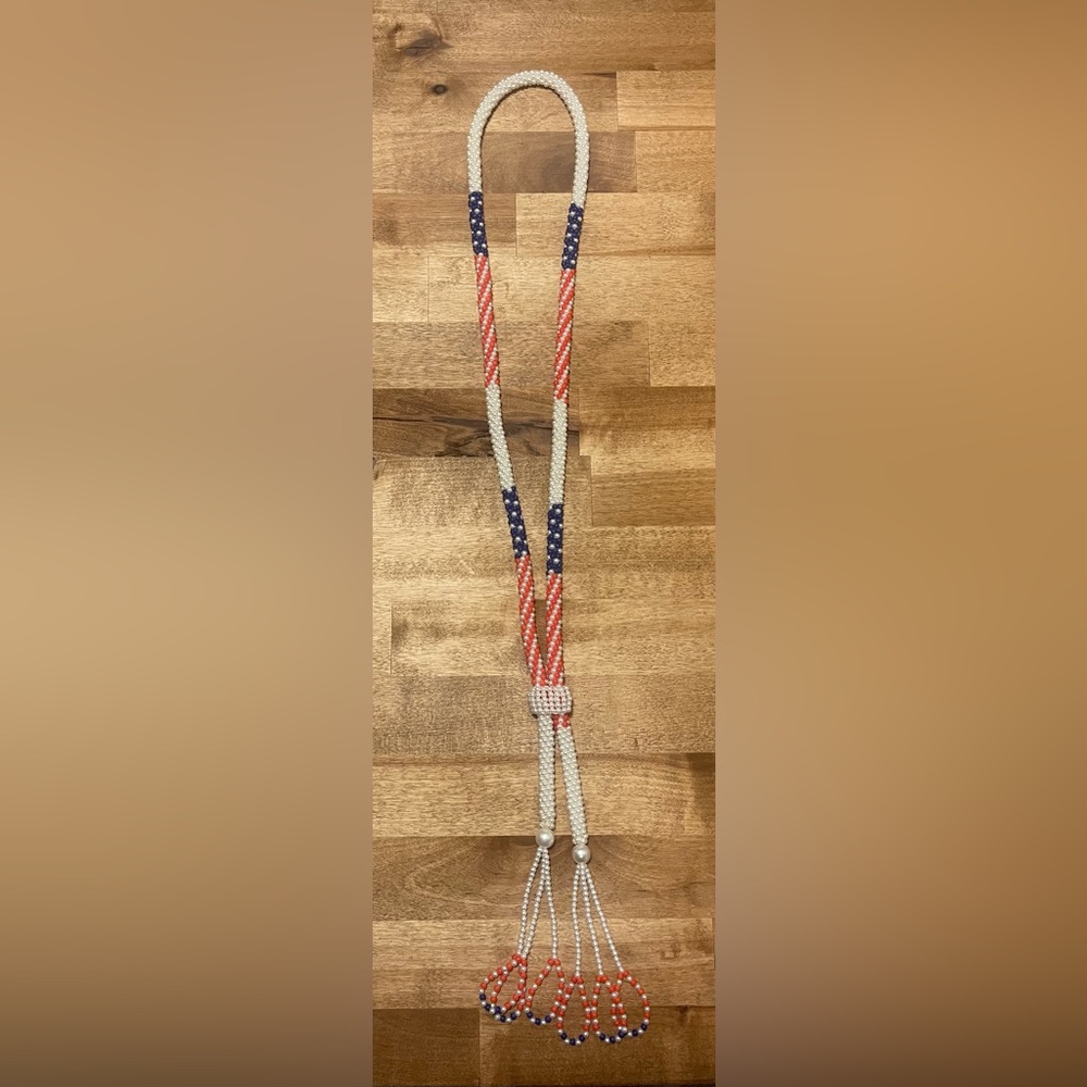 Vintage Patriotic beaded necklace
